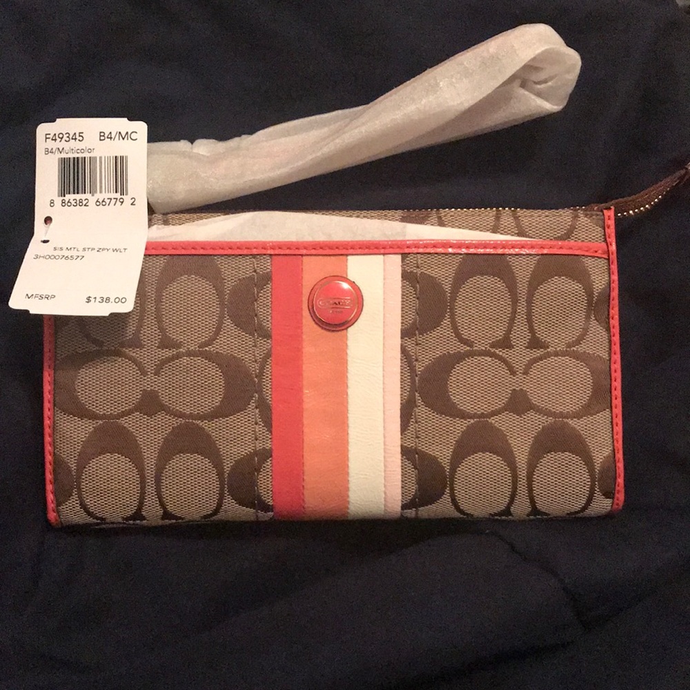 Coach Signature Multicolor Zippy Wallet - Picture 2 of 4